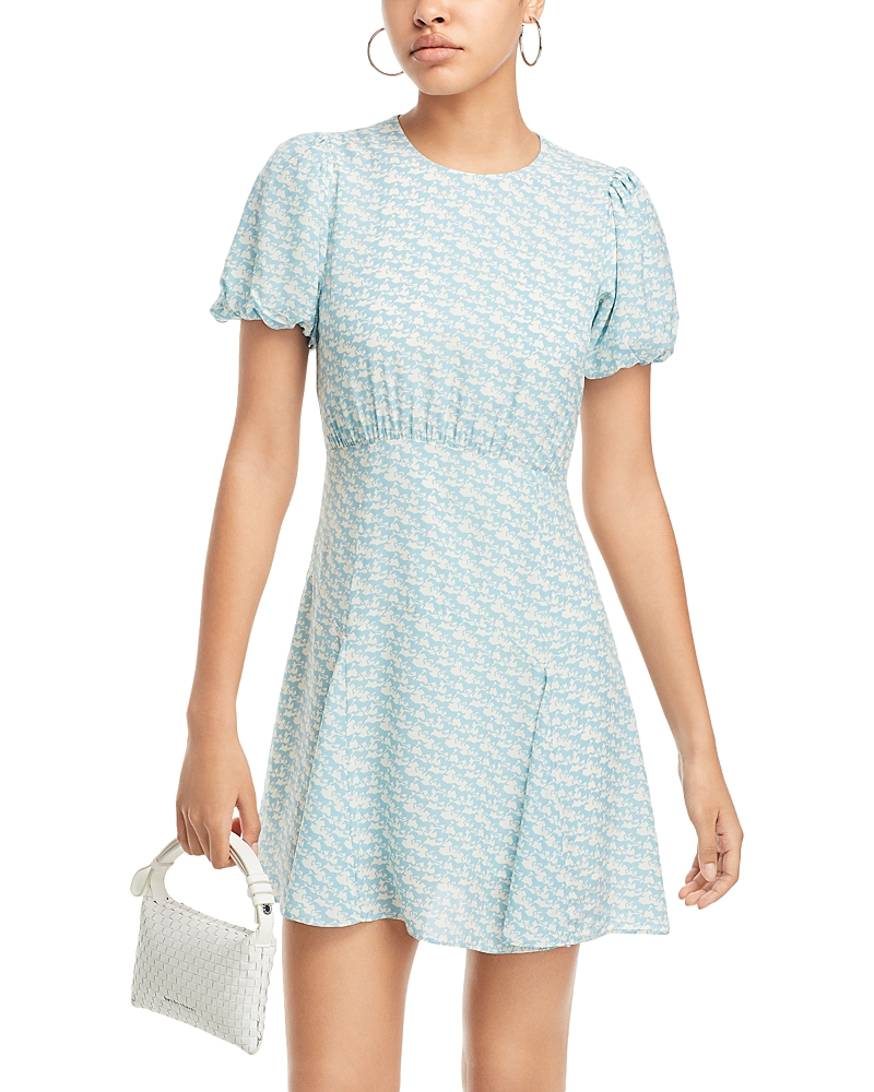 Solid & Striped The Gael Cutout Printed Crepe Mini Dress In Horse Print