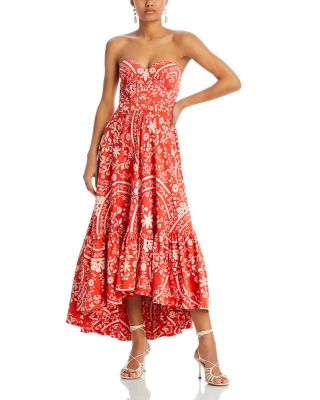 Andres Otalora - Cotton Printed Bustier Midi Dress