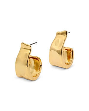 Shop Alexis Bittar Molten Ribbon Hoop Earrings In Gold