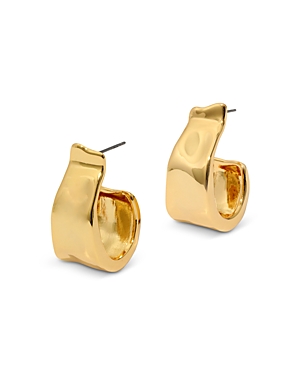 Shop Alexis Bittar Molten Ribbon Hoop Earrings In Gold