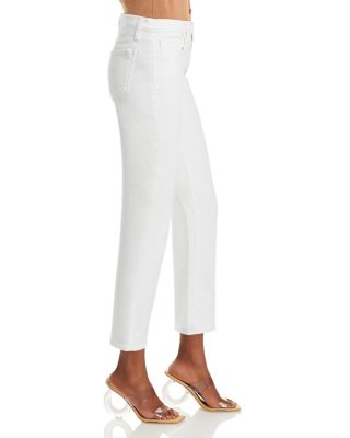The Callie High Rise Cropped Flare Jeans in White