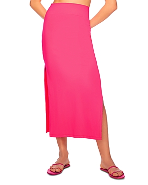 Susana Monaco Side Slit Skirt In Shocking Pink