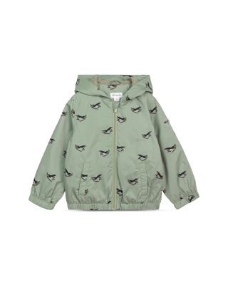 Miles The Label - Boys' Seaplane Print Full Zip Hooded Windbreaker - Baby