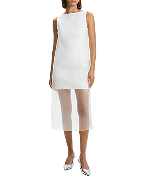 Shop Theory Organza Layer Mini Shift Dress In White