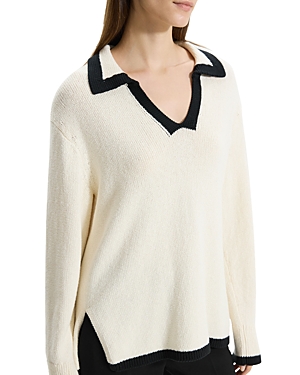 Textured Collared Oversized Pullover