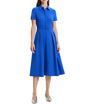 Shop Theory Belted Midi Shirtdress In Wave