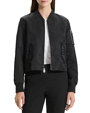 Shop Theory Caped Back Varsity Jacket In Black