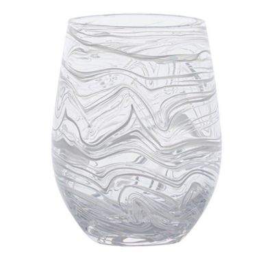 Puro Marbled Stemless Wine Glass