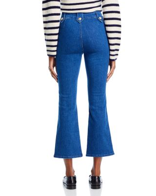 Robertson Cropped Flare Leg Jeans in Dark Wash