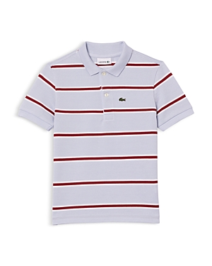 Shop Lacoste Boys' Cotton Petit Pique Stripe Polo Shirt - Little Kid, Big Kid In Phoenix Blue/multico