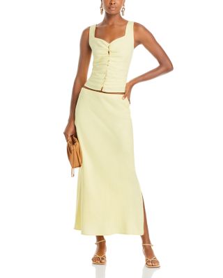 Lucy Paris - Anita Button Front Sleeveless Shirt & Anita Midi Skirt