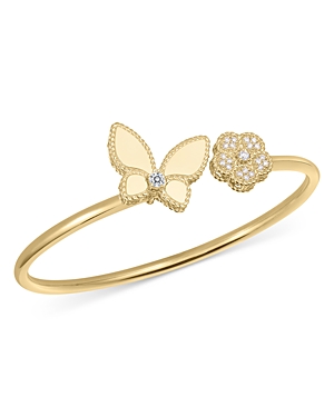 Roberto Coin 18k Yellow Gold Daisy & Butterfly Diamond Bangle Bracelet - Exclusive In Gold