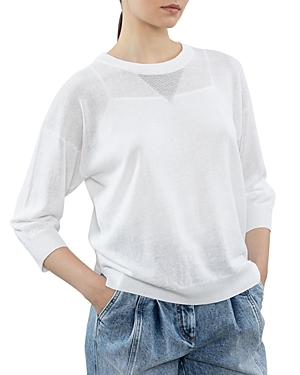 Shop Peserico Round Neck Sweater In Pure White