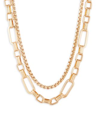 AQUA - Double Chain Necklace, 14" - Exclusive