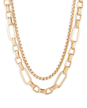 Shop Aqua Double Chain Necklace, 14 - 100% Exclusive In Gold