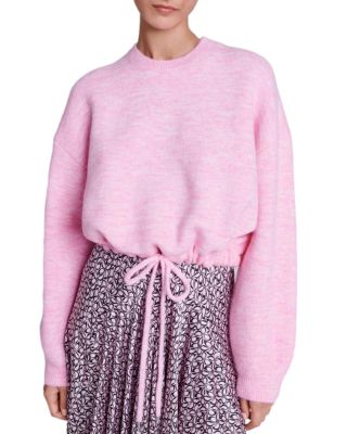 Maje Mylace Cropped Drawstring Sweater