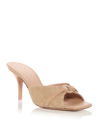 Malone Souliers - Women's Patricia Embellished Woven High Heel Slide Sandals