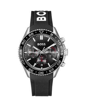 Hugo Boss Runner Chronograph Orange Dial Silver Steel Strap Watch for Men - 1514162