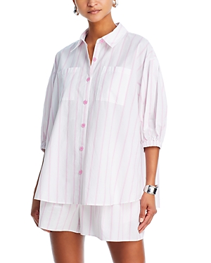 Cinq a Sept Sammy Striped Jacques Cover Up Top