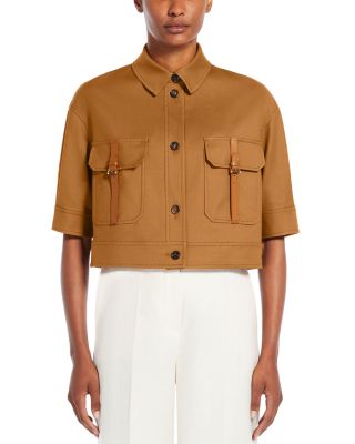 AGIATE(Max Mara) コットン キャンバス クロップド ジャケット Max Mara Agiate Cropped Jacket | Bloomingdale's