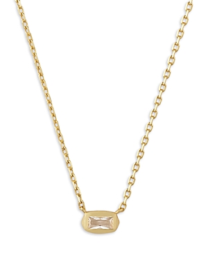 Shop Kendra Scott Fern Short Pendant Necklace In 14k Gold Plated, 16 In Gold White Crystal
