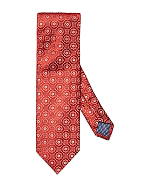 Shop Eton Floral Silk Classic Tie In Meduim Red