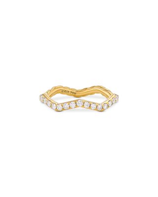 Stax Zig Zag Ring in 18K Yellow Gold with Diamonds, 2mm