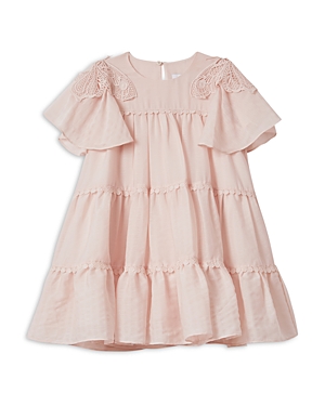 Shop Reiss Girls' Leonie Sr Tiered Dress - Big Kid In Pink