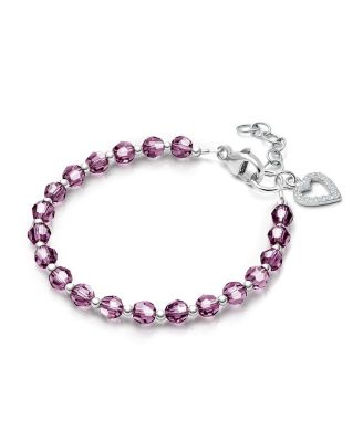 Children's Sterling Silver Birthstone Crystal Bracelet Girls' 6.25" Bracelet