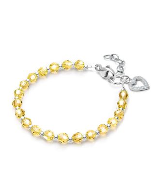 Children's Sterling Silver Birthstone Crystal Bracelet Girls' 6.25" Bracelet