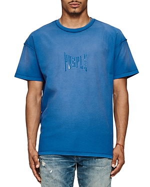 Shop Purple Brand Cotton Textured Inside Out Graphic Tee In Blue
