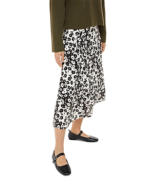 Shop Whistles Riley Floral Print Skirt In Black And White