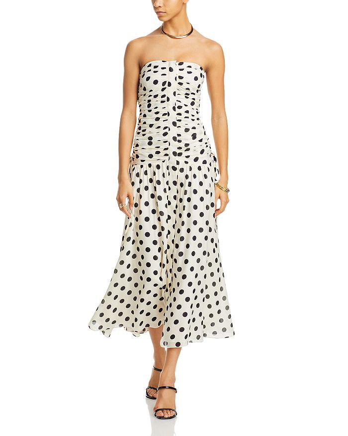 REISS Rue Strapless Polka Dot Dress Bloomingdale s