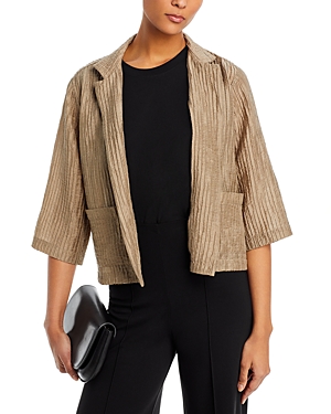 Shop Eileen Fisher Pleated Jacket In Briar