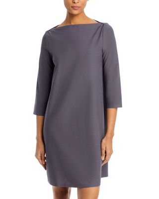 Eileen Fisher Boat Neck Three Quarter Sleeve Dress Bloomingdale s