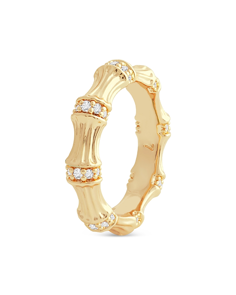 Anabel Aram Sculpted Bamboo Ring in 18K Gold Plated