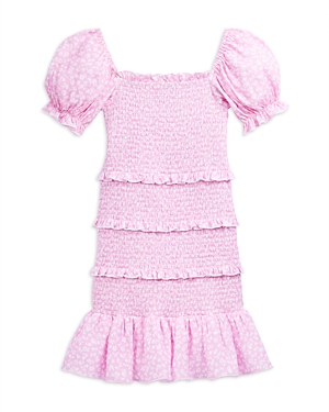 KATIEJNYC KATIEJNYC GIRLS' LAILA PUFF SLEEVE TIERED SMOCKED DRESS - BIG KID