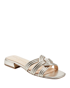 Marc Fisher Ltd Women's Casara Slip-on Square Toe Dress Sandals In Gold
