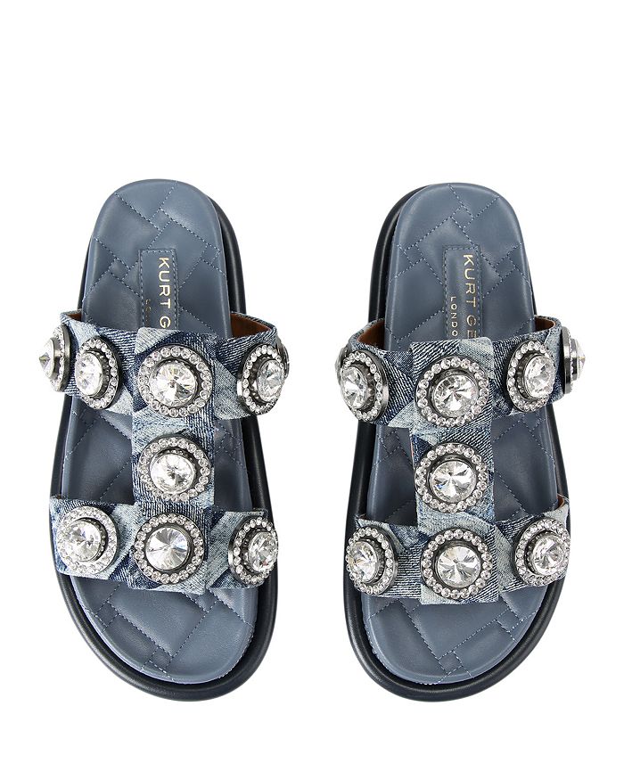 KURT GEIGER WOMEN'S ORSON EMBELLISHED PLATFORM SLIDE SANDALS 