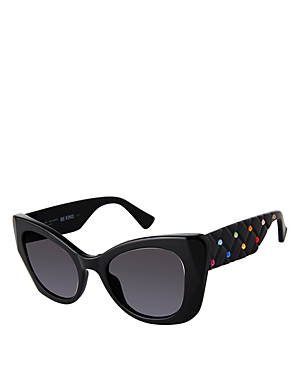 Shop Kurt Geiger Kurt Geiegr London Cat Eye Sunglasses, 52mm In Black/gray Gradient