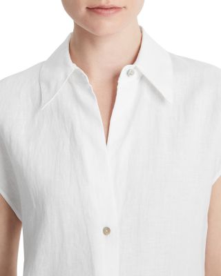 Linen Cap Sleeve Shirt