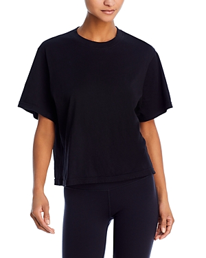 Aqua Hester Cropped Oversized Tee - 100% Exclusive In Black