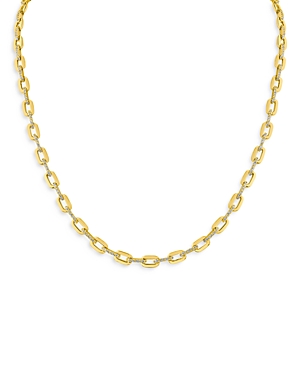Cz By Kenneth Jay Lane Delicate Pave Link Necklace, 18 In Gold