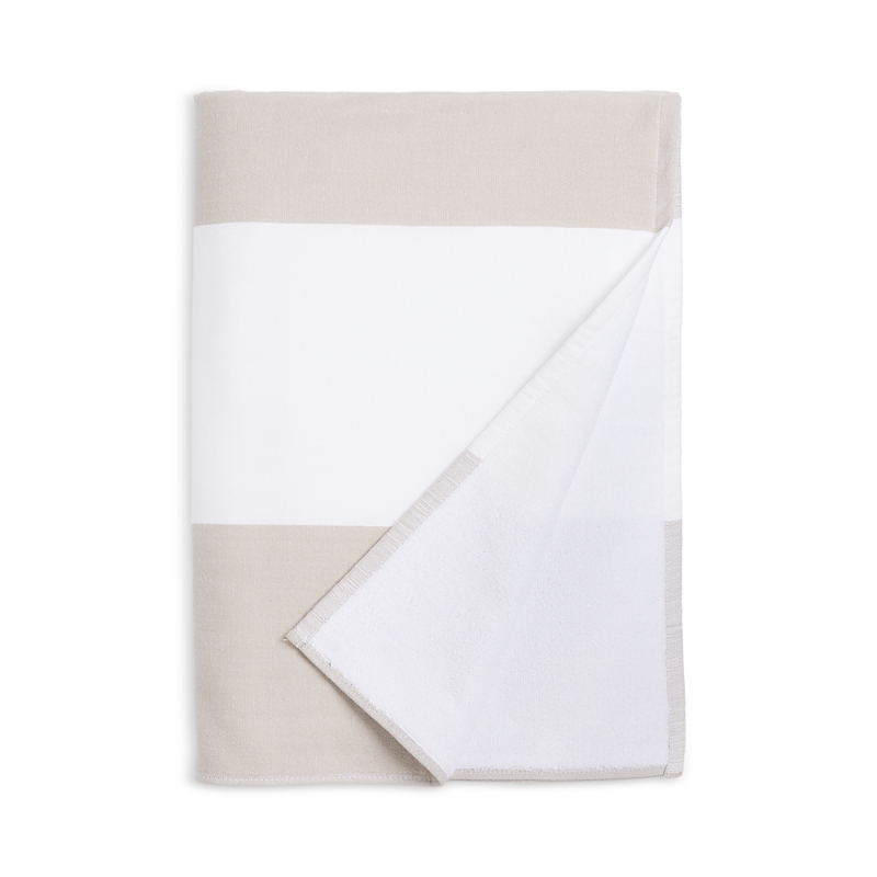 Kassatex Block Stripe Beach Towel In Linen