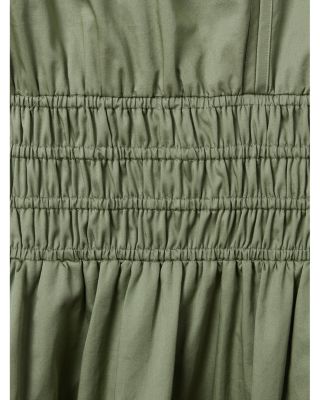 lena cotton ruched waist midi dress Reiss Lena Cotton Midi Dress With Ruched Waist In Neutral/Black - 62% Off