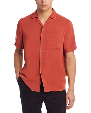 Hugo Ellino Relaxed Fit Short Sleeve Shirt In Dark Red