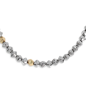 Shop Allsaints Geometric Beaded Necklace, 16 In Silver/gold