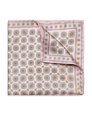 Shop Eton Medallion Tussah Silk Pocket Square In Medium Pink