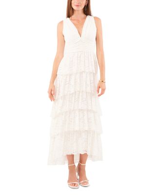 Sleeveless Tiered Lace Maxi Dress