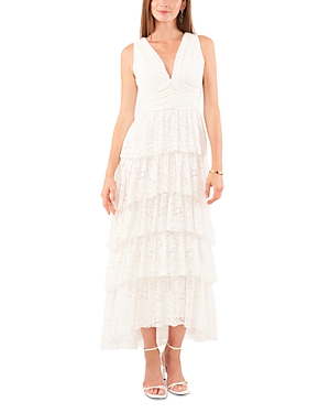 Shop 1.state Sleeveless Tiered Lace Maxi Dress In New Ivory